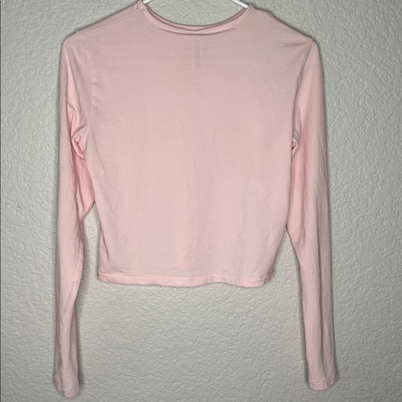 Skims Vintage Crop Long Sleeve Light Pink Baby Tee Size Large Base Layer - Picture 5 of 5
